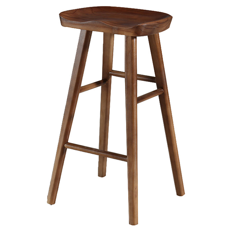 Industrial Style Bar-stool with Wooden Legs Saddle Seat Counter Stool for Kitchen Bar Walnut 1 Piece Bar Stool(30"H) Clearhalo 'Bar Furniture' 'Bar Stools' 'bar_stools' 'furn' 'furn_bar_stools' 'furniture_bar_stools' 'Kitchen & Dining Furniture' 'kitchen&dining_furn' 'kitchen' 'kitchen_furn' Furniture' 4654666