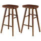 Industrial Style Bar-stool with Wooden Legs Saddle Seat Counter Stool for Kitchen Bar Walnut 2 Piece Set Bar Stool(30"H) Clearhalo 'Bar Furniture' 'Bar Stools' 'bar_stools' 'furn' 'furn_bar_stools' 'furniture_bar_stools' 'Kitchen & Dining Furniture' 'kitchen&dining_furn' 'kitchen' 'kitchen_furn' Furniture' 4654668