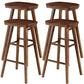 Industrial Style Bar-stool with Wooden Legs Saddle Seat Counter Stool for Kitchen Bar Walnut 4 Piece Set Bar Stool(30"H) Clearhalo 'Bar Furniture' 'Bar Stools' 'bar_stools' 'furn' 'furn_bar_stools' 'furniture_bar_stools' 'Kitchen & Dining Furniture' 'kitchen&dining_furn' 'kitchen' 'kitchen_furn' Furniture' 4654671