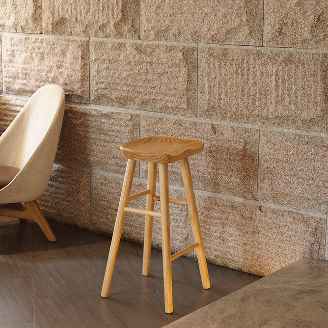 Industrial Style Bar-stool with Wooden Legs Saddle Seat Counter Stool for Kitchen Bar Clearhalo 'Bar Furniture' 'Bar Stools' 'bar_stools' 'furn' 'furn_bar_stools' 'furniture_bar_stools' 'Kitchen & Dining Furniture' 'kitchen&dining_furn' 'kitchen' 'kitchen_furn' Furniture' 4654672