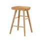 Industrial Style Bar-stool with Wooden Legs Saddle Seat Counter Stool for Kitchen Bar Natural 1 Piece Short Stool(22"H) Clearhalo 'Bar Furniture' 'Bar Stools' 'bar_stools' 'furn' 'furn_bar_stools' 'furniture_bar_stools' 'Kitchen & Dining Furniture' 'kitchen&dining_furn' 'kitchen' 'kitchen_furn' Furniture' 4654673