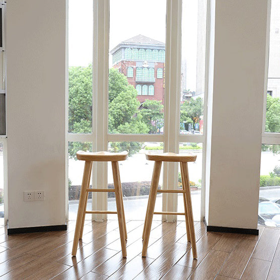 Industrial Style Bar-stool with Wooden Legs Saddle Seat Counter Stool for Kitchen Bar Clearhalo 'Bar Furniture' 'Bar Stools' 'bar_stools' 'furn' 'furn_bar_stools' 'furniture_bar_stools' 'Kitchen & Dining Furniture' 'kitchen&dining_furn' 'kitchen' 'kitchen_furn' Furniture' 4654678