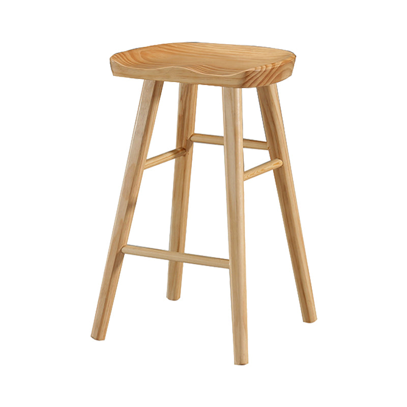Industrial Style Bar-stool with Wooden Legs Saddle Seat Counter Stool for Kitchen Bar Natural 1 Piece Counter Stool(26"H) Clearhalo 'Bar Furniture' 'Bar Stools' 'bar_stools' 'furn' 'furn_bar_stools' 'furniture_bar_stools' 'Kitchen & Dining Furniture' 'kitchen&dining_furn' 'kitchen' 'kitchen_furn' Furniture' 4654679