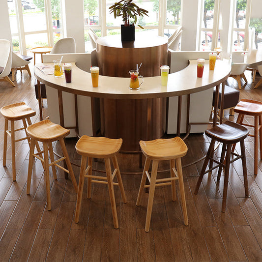 Industrial Style Bar-stool with Wooden Legs Saddle Seat Counter Stool for Kitchen Bar Clearhalo 'Bar Furniture' 'Bar Stools' 'bar_stools' 'furn' 'furn_bar_stools' 'furniture_bar_stools' 'Kitchen & Dining Furniture' 'kitchen&dining_furn' 'kitchen' 'kitchen_furn' Furniture' 4654680