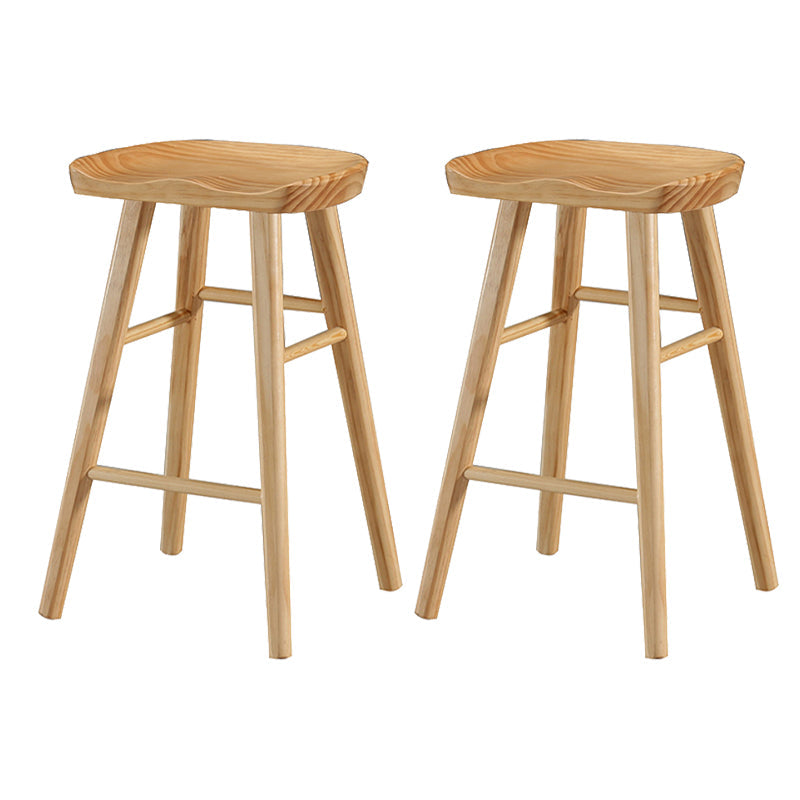 Industrial Style Bar-stool with Wooden Legs Saddle Seat Counter Stool for Kitchen Bar Natural 2 Piece Set Counter Stool(26"H) Clearhalo 'Bar Furniture' 'Bar Stools' 'bar_stools' 'furn' 'furn_bar_stools' 'furniture_bar_stools' 'Kitchen & Dining Furniture' 'kitchen&dining_furn' 'kitchen' 'kitchen_furn' Furniture' 4654681