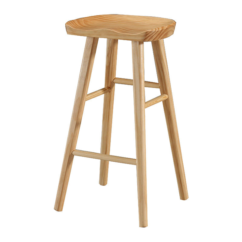 Industrial Style Bar-stool with Wooden Legs Saddle Seat Counter Stool for Kitchen Bar Natural 1 Piece Bar Stool(30"H) Clearhalo 'Bar Furniture' 'Bar Stools' 'bar_stools' 'furn' 'furn_bar_stools' 'furniture_bar_stools' 'Kitchen & Dining Furniture' 'kitchen&dining_furn' 'kitchen' 'kitchen_furn' Furniture' 4654683