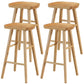 Industrial Style Bar-stool with Wooden Legs Saddle Seat Counter Stool for Kitchen Bar Natural 4 Piece Set Bar Stool(30"H) Clearhalo 'Bar Furniture' 'Bar Stools' 'bar_stools' 'furn' 'furn_bar_stools' 'furniture_bar_stools' 'Kitchen & Dining Furniture' 'kitchen&dining_furn' 'kitchen' 'kitchen_furn' Furniture' 4654685