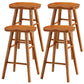 Industrial Style Bar-stool with Wooden Legs Saddle Seat Counter Stool for Kitchen Bar Distressed Wood 4 Piece Set Short Stool(22"H) Clearhalo 'Bar Furniture' 'Bar Stools' 'bar_stools' 'furn' 'furn_bar_stools' 'furniture_bar_stools' 'Kitchen & Dining Furniture' 'kitchen&dining_furn' 'kitchen' 'kitchen_furn' Furniture' 4654688