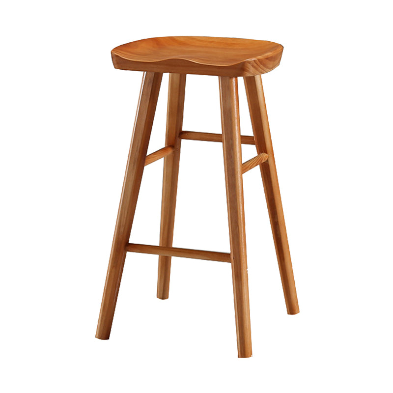 Industrial Style Bar-stool with Wooden Legs Saddle Seat Counter Stool for Kitchen Bar Distressed Wood 1 Piece Counter Stool(26"H) Clearhalo 'Bar Furniture' 'Bar Stools' 'bar_stools' 'furn' 'furn_bar_stools' 'furniture_bar_stools' 'Kitchen & Dining Furniture' 'kitchen&dining_furn' 'kitchen' 'kitchen_furn' Furniture' 4654689