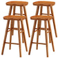 Industrial Style Bar-stool with Wooden Legs Saddle Seat Counter Stool for Kitchen Bar Distressed Wood 4 Piece Set Counter Stool(26"H) Clearhalo 'Bar Furniture' 'Bar Stools' 'bar_stools' 'furn' 'furn_bar_stools' 'furniture_bar_stools' 'Kitchen & Dining Furniture' 'kitchen&dining_furn' 'kitchen' 'kitchen_furn' Furniture' 4654691