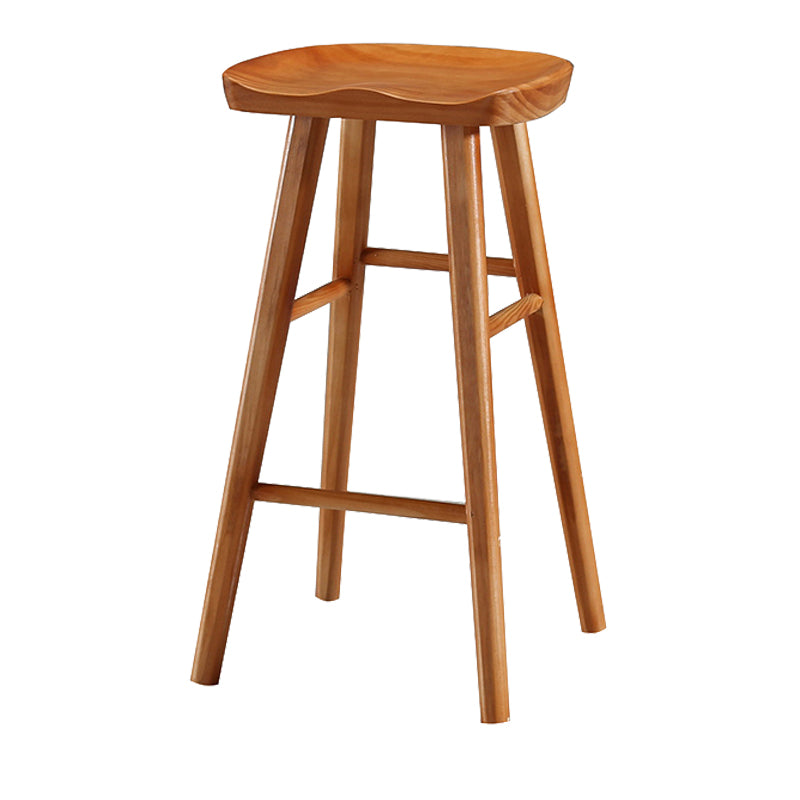 Industrial Style Bar-stool with Wooden Legs Saddle Seat Counter Stool for Kitchen Bar Distressed Wood 1 Piece Bar Stool(30"H) Clearhalo 'Bar Furniture' 'Bar Stools' 'bar_stools' 'furn' 'furn_bar_stools' 'furniture_bar_stools' 'Kitchen & Dining Furniture' 'kitchen&dining_furn' 'kitchen' 'kitchen_furn' Furniture' 4654692