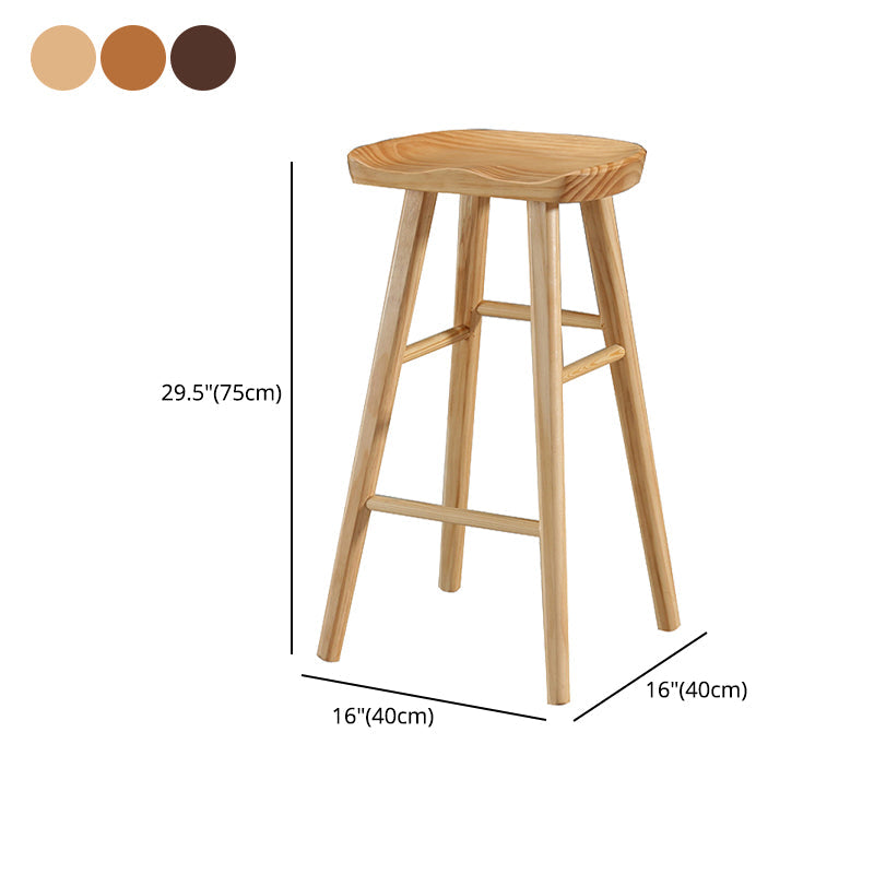 Industrial Style Bar-stool with Wooden Legs Saddle Seat Counter Stool for Kitchen Bar Clearhalo 'Bar Furniture' 'Bar Stools' 'bar_stools' 'furn' 'furn_bar_stools' 'furniture_bar_stools' 'Kitchen & Dining Furniture' 'kitchen&dining_furn' 'kitchen' 'kitchen_furn' Furniture' 4654695