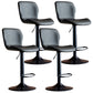 Contemporary Leather Adjustable Height Barstool Indoor Bar Stool with Low Back Black Black 4 Piece Set Clearhalo 'Bar Furniture' 'Bar Stools' 'bar_stools' 'furn' 'furn_bar_stools' 'furniture_bar_stools' 'Kitchen & Dining Furniture' 'kitchen&dining_furn' 'kitchen' 'kitchen_furn' Furniture' 4654702