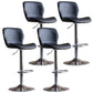 Contemporary Leather Adjustable Height Barstool Indoor Bar Stool with Low Back Black Silver 4 Piece Set Clearhalo 'Bar Furniture' 'Bar Stools' 'bar_stools' 'furn' 'furn_bar_stools' 'furniture_bar_stools' 'Kitchen & Dining Furniture' 'kitchen&dining_furn' 'kitchen' 'kitchen_furn' Furniture' 4654708