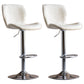 Contemporary Leather Adjustable Height Barstool Indoor Bar Stool with Low Back White Silver 2 Piece Set Clearhalo 'Bar Furniture' 'Bar Stools' 'bar_stools' 'furn' 'furn_bar_stools' 'furniture_bar_stools' 'Kitchen & Dining Furniture' 'kitchen&dining_furn' 'kitchen' 'kitchen_furn' Furniture' 4654727