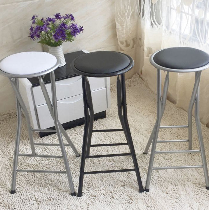 Modern Armless Foldable Counter Stool Steel Cashier Bar Stool with Pedal Clearhalo 'Bar Furniture' 'Bar Stools' 'bar_stools' 'furn' 'furn_bar_stools' 'furniture_bar_stools' 'Kitchen & Dining Furniture' 'kitchen&dining_furn' 'kitchen' 'kitchen_furn' Furniture' 4654743