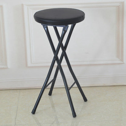 Modern Armless Foldable Counter Stool Steel Cashier Bar Stool with Pedal Brown-Black 1 Piece Clearhalo 'Bar Furniture' 'Bar Stools' 'bar_stools' 'furn' 'furn_bar_stools' 'furniture_bar_stools' 'Kitchen & Dining Furniture' 'kitchen&dining_furn' 'kitchen' 'kitchen_furn' Furniture' 4654744