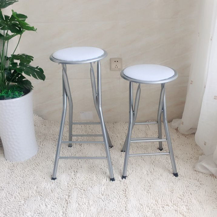 Modern Armless Foldable Counter Stool Steel Cashier Bar Stool with Pedal Clearhalo 'Bar Furniture' 'Bar Stools' 'bar_stools' 'furn' 'furn_bar_stools' 'furniture_bar_stools' 'Kitchen & Dining Furniture' 'kitchen&dining_furn' 'kitchen' 'kitchen_furn' Furniture' 4654745