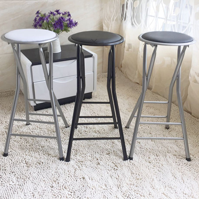 Modern Armless Foldable Counter Stool Steel Cashier Bar Stool with Pedal Clearhalo 'Bar Furniture' 'Bar Stools' 'bar_stools' 'furn' 'furn_bar_stools' 'furniture_bar_stools' 'Kitchen & Dining Furniture' 'kitchen&dining_furn' 'kitchen' 'kitchen_furn' Furniture' 4654755