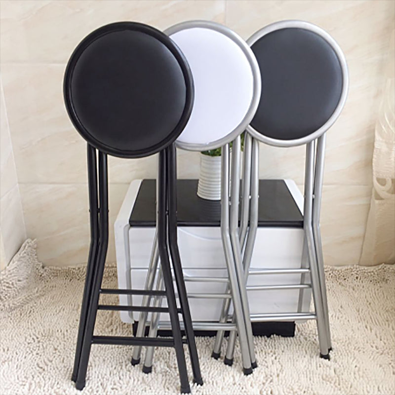 Modern Armless Foldable Counter Stool Steel Cashier Bar Stool with Pedal Clearhalo 'Bar Furniture' 'Bar Stools' 'bar_stools' 'furn' 'furn_bar_stools' 'furniture_bar_stools' 'Kitchen & Dining Furniture' 'kitchen&dining_furn' 'kitchen' 'kitchen_furn' Furniture' 4654758