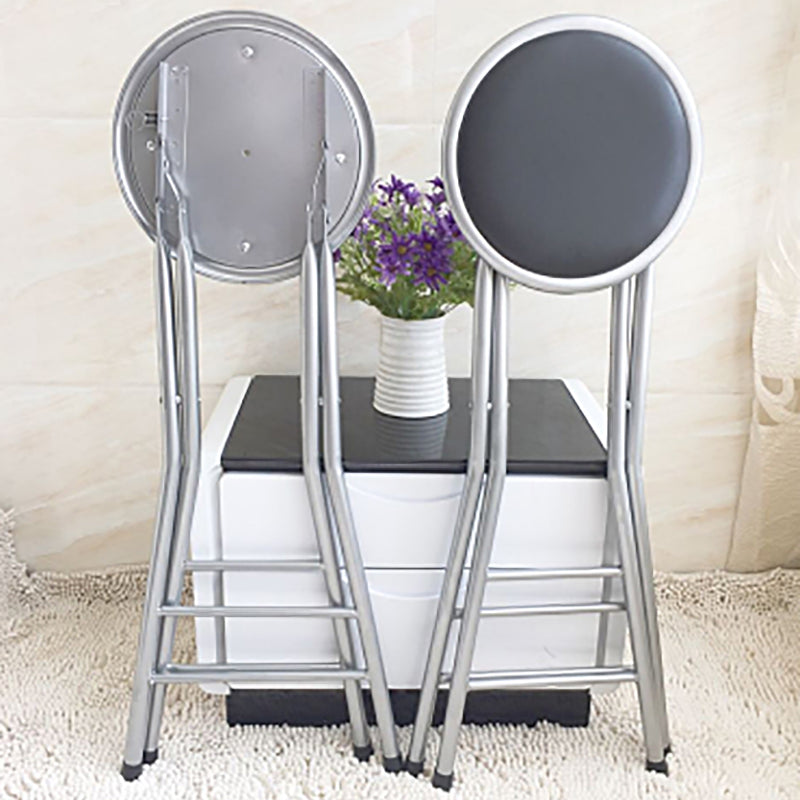 Modern Armless Foldable Counter Stool Steel Cashier Bar Stool with Pedal Clearhalo 'Bar Furniture' 'Bar Stools' 'bar_stools' 'furn' 'furn_bar_stools' 'furniture_bar_stools' 'Kitchen & Dining Furniture' 'kitchen&dining_furn' 'kitchen' 'kitchen_furn' Furniture' 4654759
