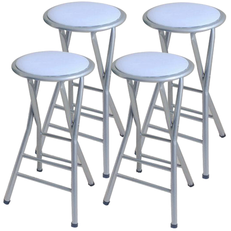 Modern Armless Foldable Counter Stool Steel Cashier Bar Stool with Pedal 4 Piece Set Clearhalo 'Bar Furniture' 'Bar Stools' 'bar_stools' 'furn' 'furn_bar_stools' 'furniture_bar_stools' 'Kitchen & Dining Furniture' 'kitchen&dining_furn' 'kitchen' 'kitchen_furn' Furniture' 4654765