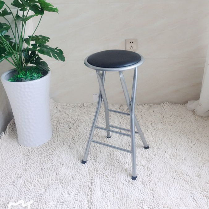 Modern Armless Foldable Counter Stool Steel Cashier Bar Stool with Pedal 1 Piece Clearhalo 'Bar Furniture' 'Bar Stools' 'bar_stools' 'furn' 'furn_bar_stools' 'furniture_bar_stools' 'Kitchen & Dining Furniture' 'kitchen&dining_furn' 'kitchen' 'kitchen_furn' Furniture' 4654768