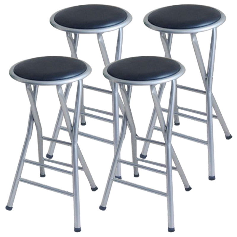 Modern Armless Foldable Counter Stool Steel Cashier Bar Stool with Pedal 4 Piece Set Clearhalo 'Bar Furniture' 'Bar Stools' 'bar_stools' 'furn' 'furn_bar_stools' 'furniture_bar_stools' 'Kitchen & Dining Furniture' 'kitchen&dining_furn' 'kitchen' 'kitchen_furn' Furniture' 4654770