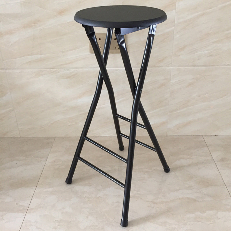 Modern Armless Foldable Counter Stool Steel Cashier Bar Stool with Pedal Purple-Black 1 Piece Clearhalo 'Bar Furniture' 'Bar Stools' 'bar_stools' 'furn' 'furn_bar_stools' 'furniture_bar_stools' 'Kitchen & Dining Furniture' 'kitchen&dining_furn' 'kitchen' 'kitchen_furn' Furniture' 4654777