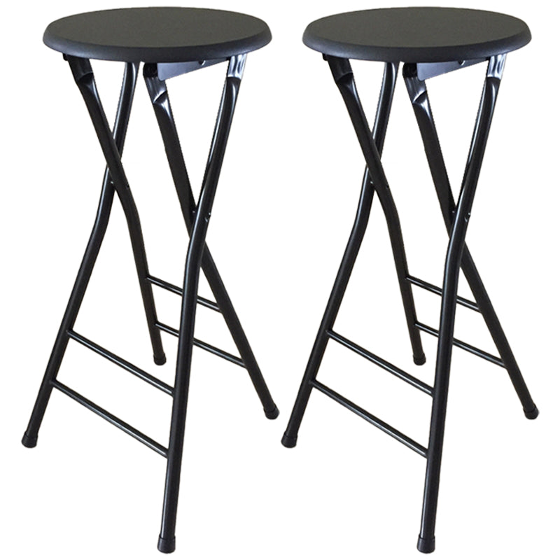 Modern Armless Foldable Counter Stool Steel Cashier Bar Stool with Pedal Purple-Black 2 Piece Set Clearhalo 'Bar Furniture' 'Bar Stools' 'bar_stools' 'furn' 'furn_bar_stools' 'furniture_bar_stools' 'Kitchen & Dining Furniture' 'kitchen&dining_furn' 'kitchen' 'kitchen_furn' Furniture' 4654778