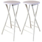 Modern Armless Foldable Counter Stool Steel Cashier Bar Stool with Pedal Textured White 2 Piece Set Clearhalo 'Bar Furniture' 'Bar Stools' 'bar_stools' 'furn' 'furn_bar_stools' 'furniture_bar_stools' 'Kitchen & Dining Furniture' 'kitchen&dining_furn' 'kitchen' 'kitchen_furn' Furniture' 4654781