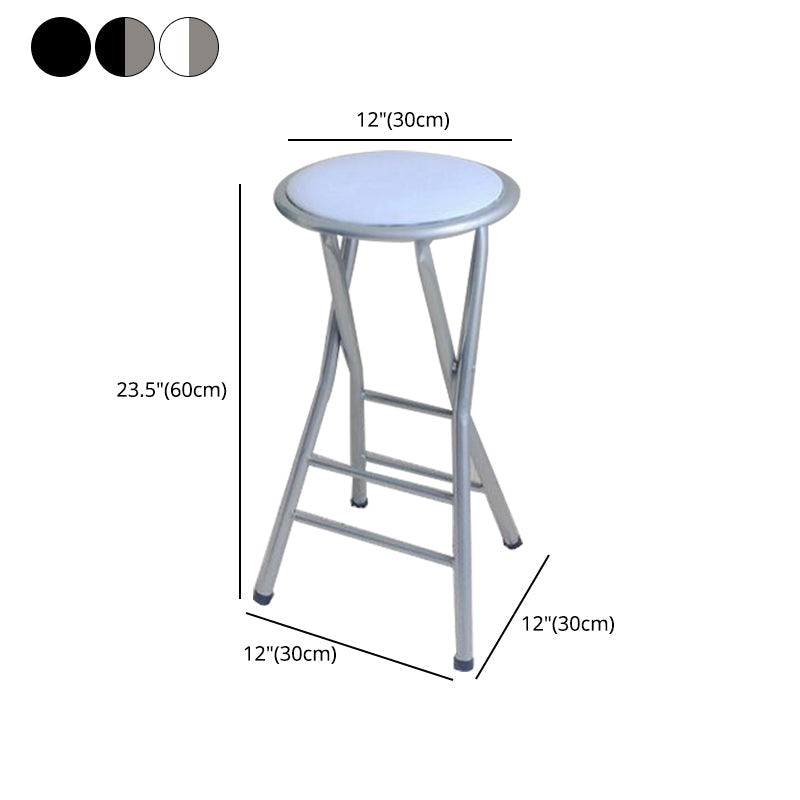 Modern Armless Foldable Counter Stool Steel Cashier Bar Stool with Pedal Clearhalo 'Bar Furniture' 'Bar Stools' 'bar_stools' 'furn' 'furn_bar_stools' 'furniture_bar_stools' 'Kitchen & Dining Furniture' 'kitchen&dining_furn' 'kitchen' 'kitchen_furn' Furniture' 4654783