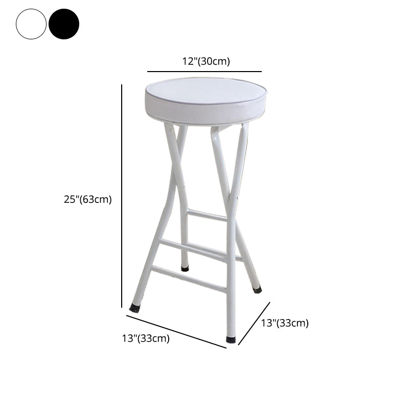Modern Armless Foldable Counter Stool Steel Cashier Bar Stool with Pedal Clearhalo 'Bar Furniture' 'Bar Stools' 'bar_stools' 'furn' 'furn_bar_stools' 'furniture_bar_stools' 'Kitchen & Dining Furniture' 'kitchen&dining_furn' 'kitchen' 'kitchen_furn' Furniture' 4654784