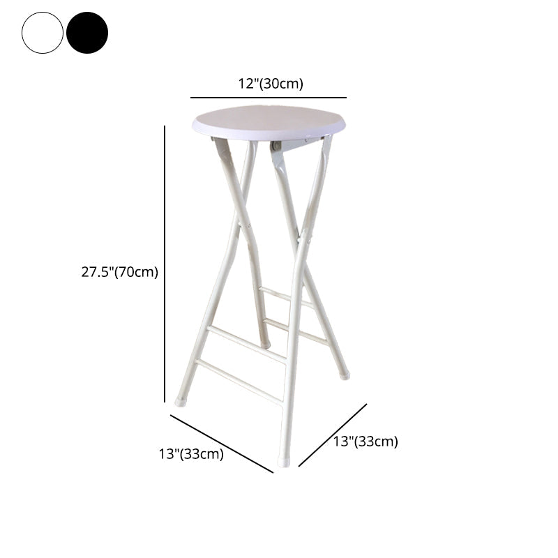 Modern Armless Foldable Counter Stool Steel Cashier Bar Stool with Pedal Clearhalo 'Bar Furniture' 'Bar Stools' 'bar_stools' 'furn' 'furn_bar_stools' 'furniture_bar_stools' 'Kitchen & Dining Furniture' 'kitchen&dining_furn' 'kitchen' 'kitchen_furn' Furniture' 4654785