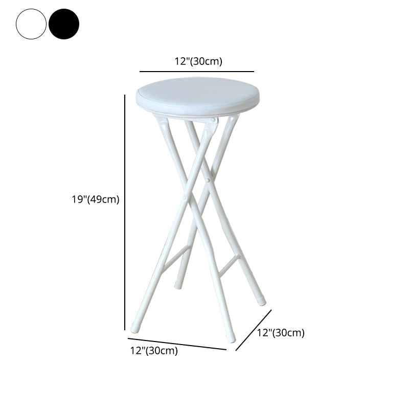 Modern Armless Foldable Counter Stool Steel Cashier Bar Stool with Pedal Clearhalo 'Bar Furniture' 'Bar Stools' 'bar_stools' 'furn' 'furn_bar_stools' 'furniture_bar_stools' 'Kitchen & Dining Furniture' 'kitchen&dining_furn' 'kitchen' 'kitchen_furn' Furniture' 4654786