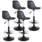 Contemporary Leather Swivel Barstool Indoor Low Back Bar Stool with Iron Legs Black 4 Piece Set Bar Stool(31"H) Clearhalo 'Bar Furniture' 'Bar Stools' 'bar_stools' 'furn' 'furn_bar_stools' 'furniture_bar_stools' 'Kitchen & Dining Furniture' 'kitchen&dining_furn' 'kitchen' 'kitchen_furn' Furniture' 4654792