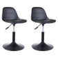 Contemporary Leather Swivel Barstool Indoor Low Back Bar Stool with Iron Legs Black 2 Piece Set Short Stool(20"H) Clearhalo 'Bar Furniture' 'Bar Stools' 'bar_stools' 'furn' 'furn_bar_stools' 'furniture_bar_stools' 'Kitchen & Dining Furniture' 'kitchen&dining_furn' 'kitchen' 'kitchen_furn' Furniture' 4654796