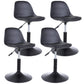 Contemporary Leather Swivel Barstool Indoor Low Back Bar Stool with Iron Legs Black 4 Piece Set Short Stool(20"H) Clearhalo 'Bar Furniture' 'Bar Stools' 'bar_stools' 'furn' 'furn_bar_stools' 'furniture_bar_stools' 'Kitchen & Dining Furniture' 'kitchen&dining_furn' 'kitchen' 'kitchen_furn' Furniture' 4654798