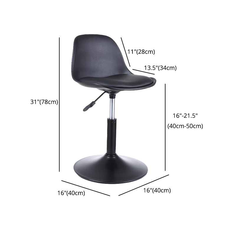 Contemporary Leather Swivel Barstool Indoor Low Back Bar Stool with Iron Legs Clearhalo 'Bar Furniture' 'Bar Stools' 'bar_stools' 'furn' 'furn_bar_stools' 'furniture_bar_stools' 'Kitchen & Dining Furniture' 'kitchen&dining_furn' 'kitchen' 'kitchen_furn' Furniture' 4654813