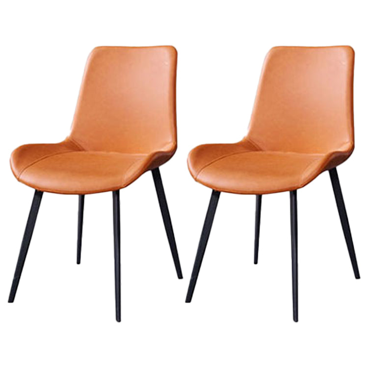 1/2/5/7 Pieces Dining Chairs Set Contemporary Rectangle Dining Table Set 2 Orange Chairs Clearhalo 'Dining Room Sets' 'Dining Tables & Seating' 'dining_room_set' 'furn' 'furn_dining_room_set' 'Furniture' 'furniture_dining_room_set' 'Kitchen & Dining Furniture' 'kitchen&dining_furn' 'kitchen' 4654820