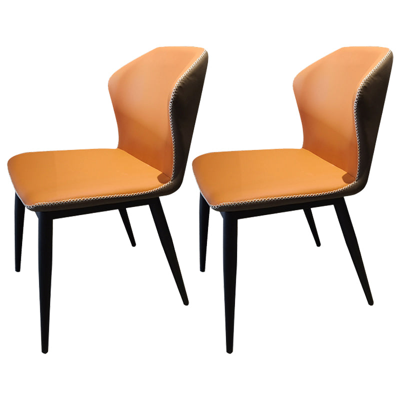 1/2/5/7 Pieces Dining Chairs Set Contemporary Rectangle Dining Table Set 2 Grey-Orange Chairs Clearhalo 'Dining Room Sets' 'Dining Tables & Seating' 'dining_room_set' 'furn' 'furn_dining_room_set' 'Furniture' 'furniture_dining_room_set' 'Kitchen & Dining Furniture' 'kitchen&dining_furn' 'kitchen' 4654827