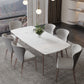 Nordic Style 1/4/5/7 Pieces Dining Set Sintered Stone Dining Table Set with Metal Legs 7 Pieces: Table, 6 Chairs Clearhalo 'Dining Room Sets' 'Dining Tables & Seating' 'dining_room_set' 'furn' 'furn_dining_room_set' 'Furniture' 'furniture_dining_room_set' 'Kitchen & Dining Furniture' 'kitchen&dining_furn' 'kitchen' 4654851