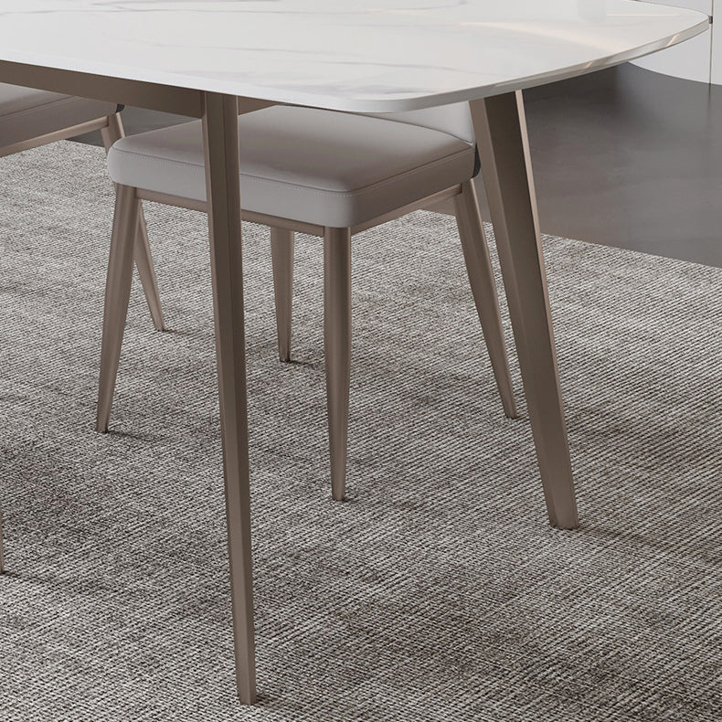 Nordic Style 1/4/5/7 Pieces Dining Set Sintered Stone Dining Table Set with Metal Legs Clearhalo 'Dining Room Sets' 'Dining Tables & Seating' 'dining_room_set' 'furn' 'furn_dining_room_set' 'Furniture' 'furniture_dining_room_set' 'Kitchen & Dining Furniture' 'kitchen&dining_furn' 'kitchen' 4654859