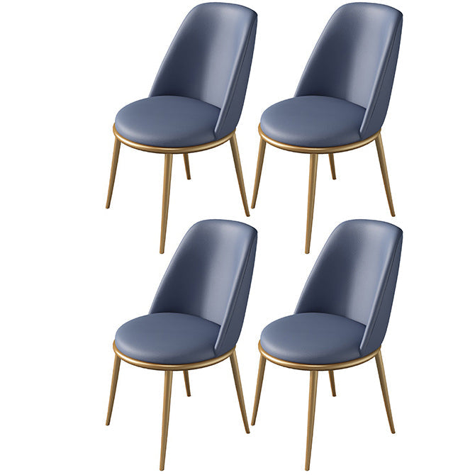 Nordic Glam Style 1/4/5 Pieces Dining Sintered Stone Dining Table Set with Metal Legs 4 Blue Chairs Clearhalo 'Dining Room Sets' 'Dining Tables & Seating' 'dining_room_set' 'furn' 'furn_dining_room_set' 'Furniture' 'furniture_dining_room_set' 'Kitchen & Dining Furniture' 'kitchen&dining_furn' 'kitchen' 4654886