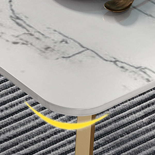 Nordic Glam Style 1/4/5 Pieces Dining Sintered Stone Dining Table Set with Metal Legs Clearhalo 'Dining Room Sets' 'Dining Tables & Seating' 'dining_room_set' 'furn' 'furn_dining_room_set' 'Furniture' 'furniture_dining_room_set' 'Kitchen & Dining Furniture' 'kitchen&dining_furn' 'kitchen' 4654893