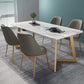 Nordic Glam Style 1/4/5 Pieces Dining Sintered Stone Dining Table Set with Metal Legs Clearhalo 'Dining Room Sets' 'Dining Tables & Seating' 'dining_room_set' 'furn' 'furn_dining_room_set' 'Furniture' 'furniture_dining_room_set' 'Kitchen & Dining Furniture' 'kitchen&dining_furn' 'kitchen' 4654896