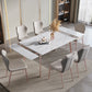 Luxury 1/4/5/7 Pieces Dining Set Sintered Stone Extendable Dining Table with Chairs Clearhalo 'Dining Room Sets' 'Dining Tables & Seating' 'dining_room_set' 'furn' 'furn_dining_room_set' 'Furniture' 'furniture_dining_room_set' 'Kitchen & Dining Furniture' 'kitchen&dining_furn' 'kitchen' 4654935