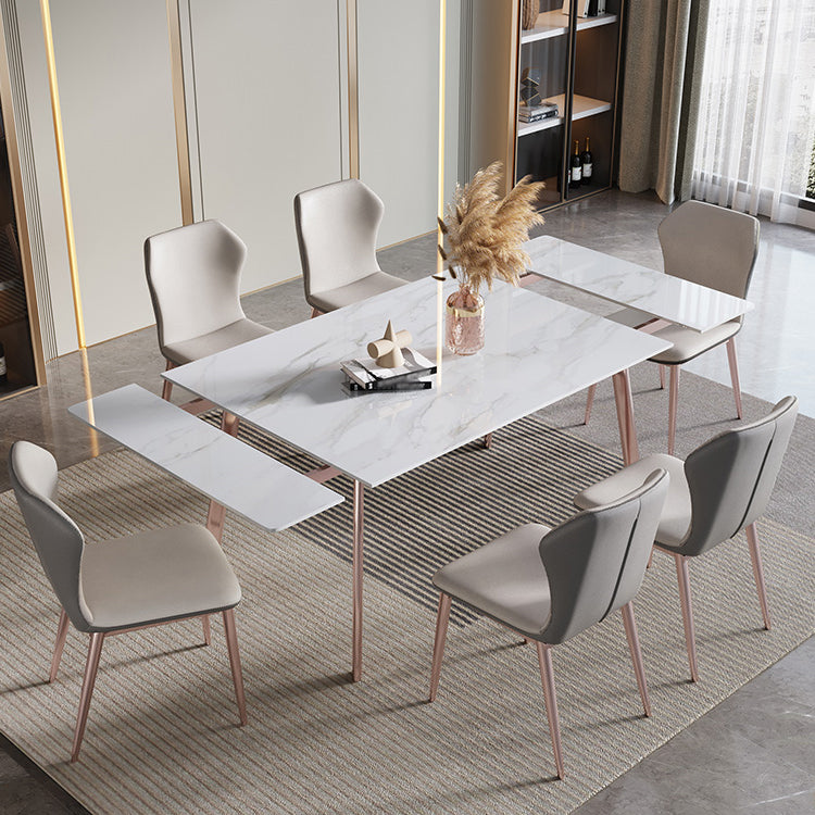 Luxury 1/4/5/7 Pieces Dining Set Sintered Stone Extendable Dining Table with Chairs Clearhalo 'Dining Room Sets' 'Dining Tables & Seating' 'dining_room_set' 'furn' 'furn_dining_room_set' 'Furniture' 'furniture_dining_room_set' 'Kitchen & Dining Furniture' 'kitchen&dining_furn' 'kitchen' 4654935