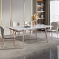 Luxury 1/4/5/7 Pieces Dining Set Sintered Stone Extendable Dining Table with Chairs 5 Pieces: Table, 4 Light Gray Chairs Clearhalo 'Dining Room Sets' 'Dining Tables & Seating' 'dining_room_set' 'furn' 'furn_dining_room_set' 'Furniture' 'furniture_dining_room_set' 'Kitchen & Dining Furniture' 'kitchen&dining_furn' 'kitchen' 4654939
