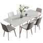 Luxury 1/4/5/7 Pieces Dining Set Sintered Stone Extendable Dining Table with Chairs 7 Pieces: Table, 6 Light Grey Chairs Clearhalo 'Dining Room Sets' 'Dining Tables & Seating' 'dining_room_set' 'furn' 'furn_dining_room_set' 'Furniture' 'furniture_dining_room_set' 'Kitchen & Dining Furniture' 'kitchen&dining_furn' 'kitchen' 4654940